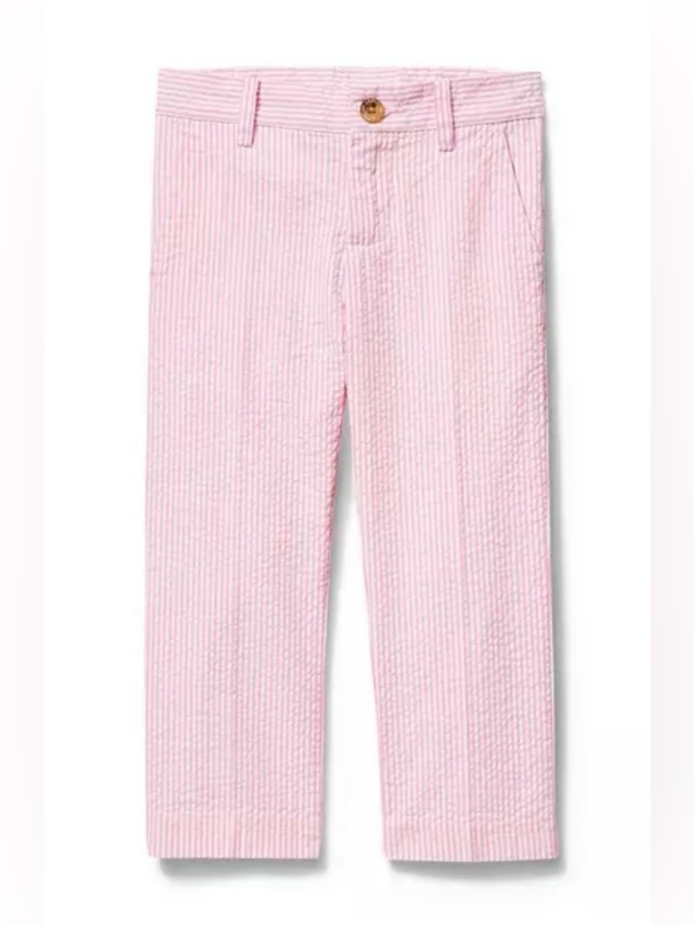 Janie and Jack Boys Light Pink White Striped Seersucker Pant Size 10